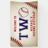 Baseball Second Geburtstag Banner (Vertikal)