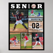 Baseball Senior Abschluss 6 FotoCollage Poster (Vorne)