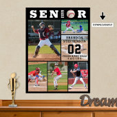 Baseball Senior Abschluss 6 FotoCollage Poster