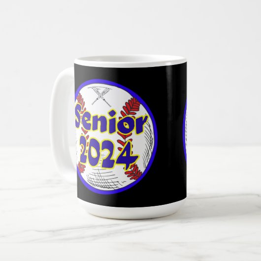 Baseball Senior Class 2024 Kaffeetasse (Vorderseite Links)