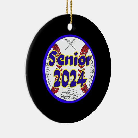 Baseball Senior Class 2024 Keramik Ornament (Rechts)