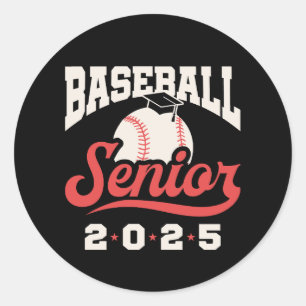 Baseball Senior Class 2025 Runder Aufkleber