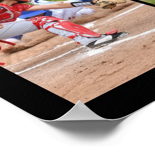 Baseball Senior Graduation 5 Photo Collage Poster (Ecke)