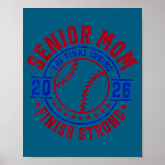 Baseball Senior-Mutter 2026 das letzte Inning glüc Poster (Vorne)
