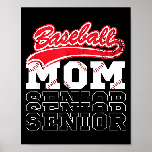 Baseball Senior-Mutter Abschlussklasse Baseball-Ma Poster (Vorne)