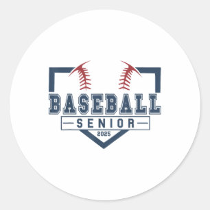 Baseball Senior Night Baseball Senior 2025 Graduat Runder Aufkleber