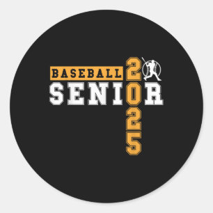 Baseball Senior Night Baseball Senior 2025 Graduat Runder Aufkleber