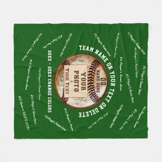 Baseball Senior Night Geschenk Ideen mit Foto, Nam Fleecedecke (Vorderseite (Horizontal))