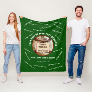 Baseball Senior Night Geschenkideen mit Foto, Name Fleecedecke