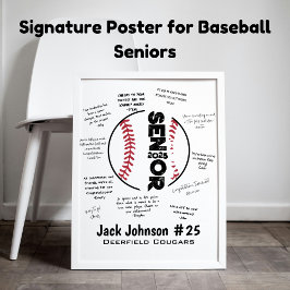 Baseball Senior Night Poster für Signaturen