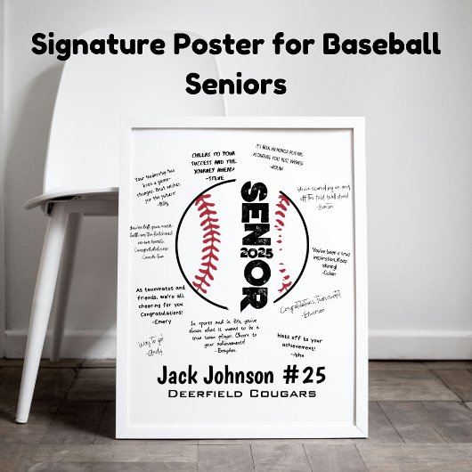 Baseball Senior Night Poster für Signaturen