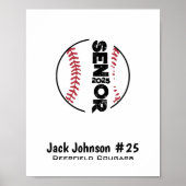 Baseball Senior Night Poster für Signaturen (Vorne)