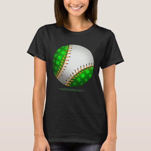 Baseball Shamrock Retro St Patricks Day Irish Spor T-Shirt (Vorderseite)