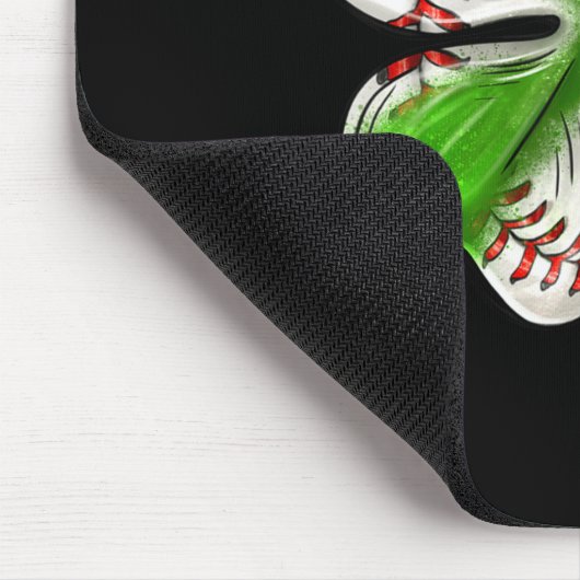 Baseball Shamrock St Patrick's Day Clover With Bas Mousepad (Ecke)