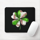Baseball Shamrock St Patrick's Day Clover With Bas Mousepad (Mit Mouse)