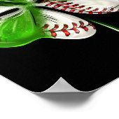 Baseball Shamrock St Patrick's Day Clover With Bas Poster (Ecke)