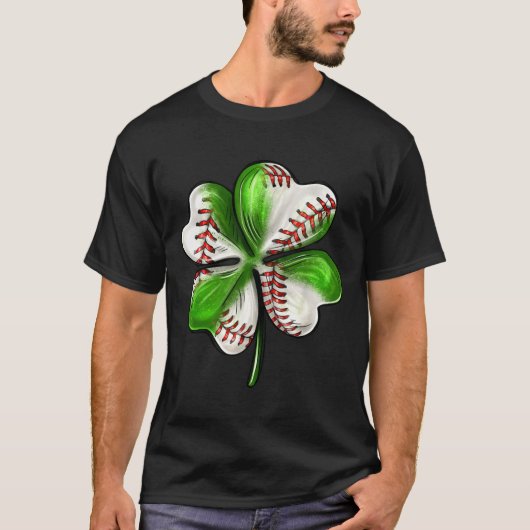 Baseball Shamrock St Patrick's Day Clover With Bas T-Shirt (Vorderseite)