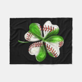 Baseball Shamrock St. Patrick's Day Kleeblatt Mit Fleecedecke (Vorderseite (Horizontal))