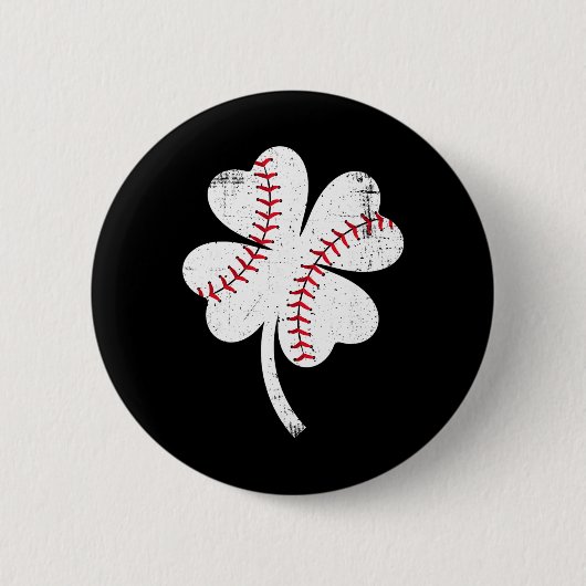 Baseball Shamrock St Patricks Day Saint Paddys Män Button (Vorderseite)