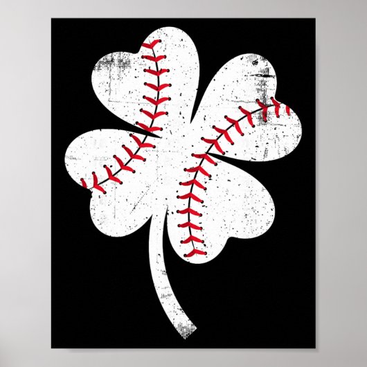 Baseball Shamrock St Patricks Day Saint Paddys Män Poster (Vorne)