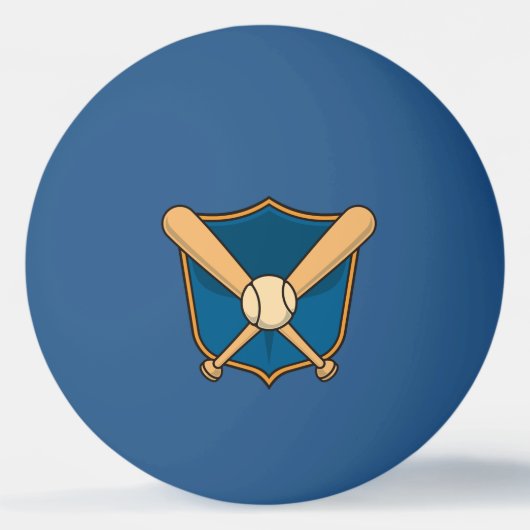 Baseball Shield blau Tischtennisball (Vorderseite)
