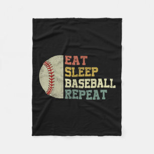 Baseball-Shirt essen Schlaf Baseball Wiederholung Fleecedecke
