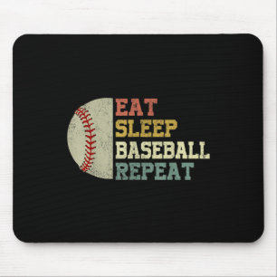 Baseball-Shirt essen Schlaf Baseball Wiederholung Mousepad