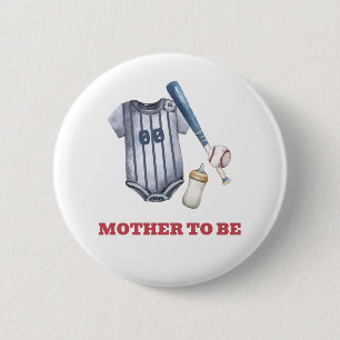 Baseball-Shirt Flasche Mutter-To-Be-Baby-Party Button