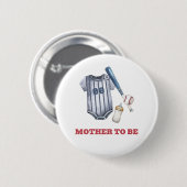 Baseball-Shirt Flasche Mutter-To-Be-Baby-Party  Button (Vorne & Hinten)