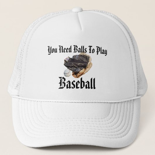 Baseball Sie brauchen Balls Funny Logo, Truckerkappe (Vorderseite)