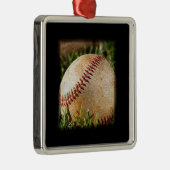 Baseball Silbernes Ornament (Rechts)