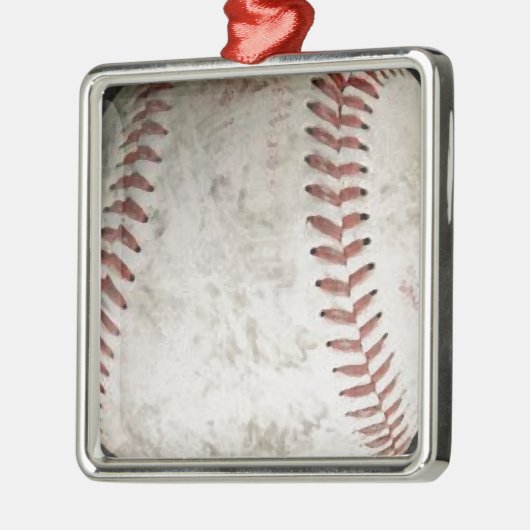 Baseball Silbernes Ornament (Links)