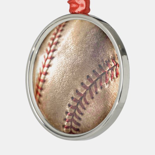Baseball Silbernes Ornament (Links)
