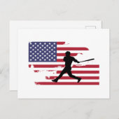 Baseball Silhouette Baseball Einladungspostkarte (Vorne/Hinten)