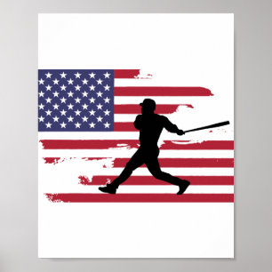 Baseball Silhouette Baseball Poster