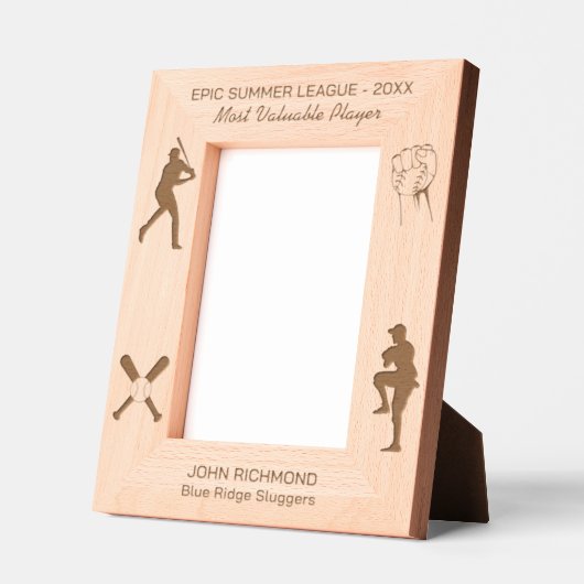 Baseball-Silhouette für den wertvollsten Player-Aw Geätzte Rahmen (Links)