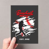 Baseball Silhouette Graphic Design – EST. 1992 Acryleinladungen (Insitu (Handheld))