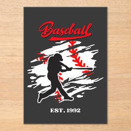 Baseball Silhouette Graphic Design – EST. 1992 Acryleinladungen