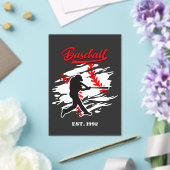 Baseball Silhouette Graphic Design – EST. 1992 Acryleinladungen (In Situ (Hochzeit))