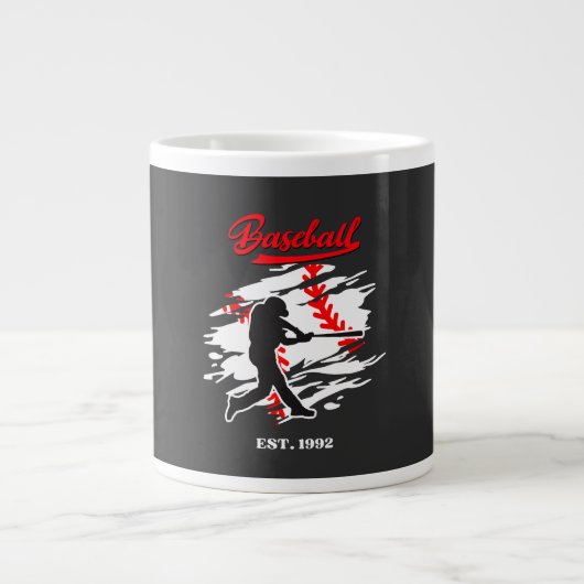 Baseball Silhouette Graphic Design – EST. 1992 Jumbo-Tasse (Vorderseite)