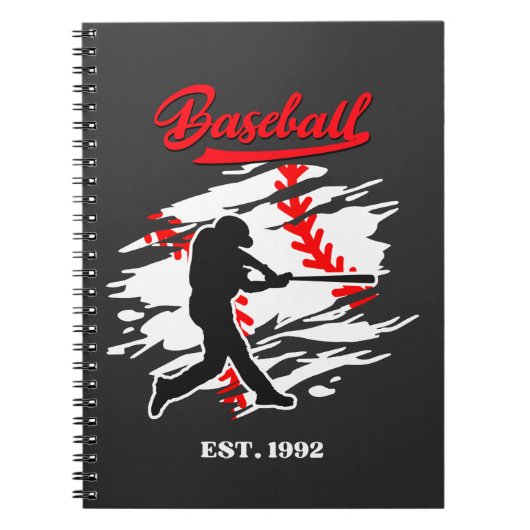 Baseball Silhouette Graphic Design – EST. 1992 Notizblock (Vorderseite)