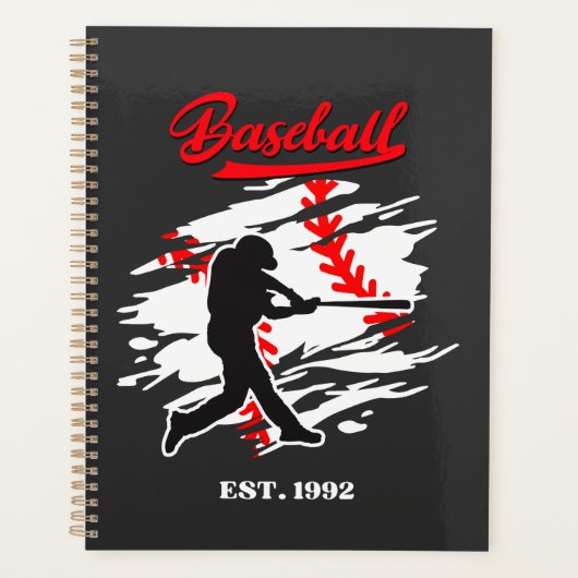 Baseball Silhouette Graphic Design – EST. 1992 Planer (Vorderseite)