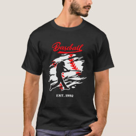 Baseball Silhouette Graphic Design – EST. 1992 T-Shirt