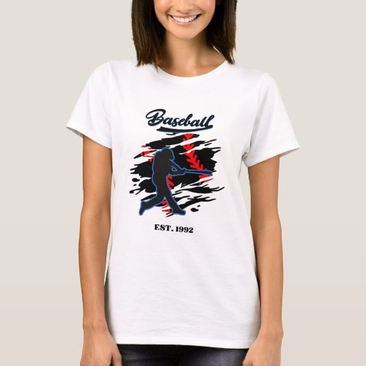 Baseball Silhouette Graphic Design – EST. 1992 T-Shirt (Vorderseite)