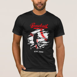 Baseball Silhouette Graphic Design – EST. 1992 T-Shirt