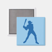 Baseball-Silhouette Magnet (Vorderseite/Rückseite)