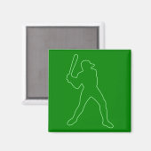 Baseball-Silhouette Magnet (Vorderseite/Rückseite)