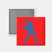 Baseball-Silhouette Magnet (Vorderseite/Rückseite)