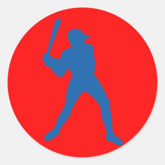 Baseball-Silhouette Runder Aufkleber (Vorderseite)