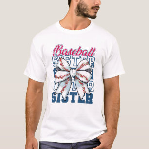 Baseball Sister Coquette Bow Größter Fan Sport Lov T-Shirt